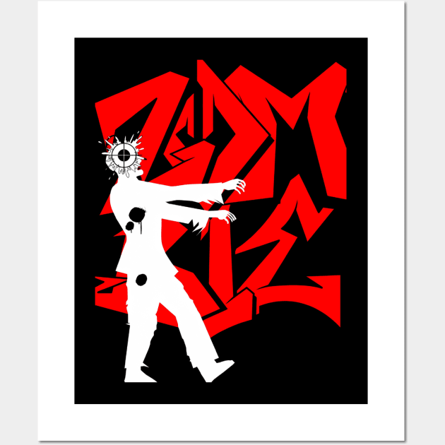 zombie with a head shot/welcome in my store sir or madam, amazing design Wall Art by Americ shopping 